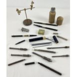 A collection of vintage watch makers tools. To include a French brass Helping Hands stand, drill