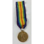 A WWI Victory medal with ribbon named to rim "23169 Pte. W. Brazier Middx R".