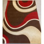 A modern chocolate & red Milano rug from the Elegance Collection. 160cm x 220cm.