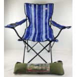 A Rocktrail fishing tent (as new) together with a Kingfisher folding camping chair. Fishing tent has