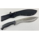 A 10.5 inch blade survival Haku machete by Anglo Arms. With rubber grip, hanging bale to one end and