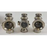 Desmo Emergency Set - a set of 3 early 20th century Desmo, Birmingham, motor car lamps. In
