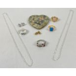 A small collection of modern costume jewellery, some pieces stamped 925. To include stone set