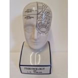 A ceramic L.N. Fowler phrenology head. Approx. 29cm tall.