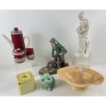 A box of assorted vintage ceramics to include mid century Villeroy & Boch 'Rubin' design 3 piece