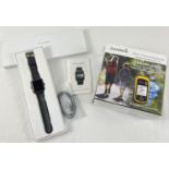 A boxed Garmin GPS eTrex 10 Geocaching bundle, to include starter kit. Together with a boxed Letsfit