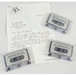 3 Promotional Art Wheeler Band cassette tapes together with accompanying record company letter.