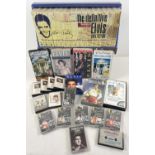 A collection of assorted Elvis Presley VHS tapes and audio cassettes. To include: The Definitive