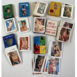 8 assorted packs of adult erotic glamour model and pin-up playing cards.