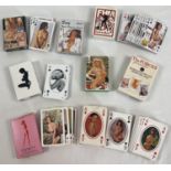 8 assorted packs of vintage & modern adult erotic and glamour model playing cards.