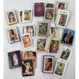 8 assorted packs of adult erotic glamour model and pin-up playing cards.