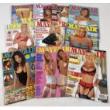 10 assorted issues of Paul Raymond's Mayfair, adult erotic magazine.