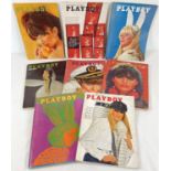 8 vintage 1960's issues of Playboy; Entertainment for Men, adult magazine. From 1966 & 67.