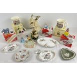 A collection of quality ceramics to include Wade Collectors club Figures with plaques, Bunnykins