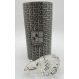 A boxed vintage Swarovski crystal Polar Bear figure Art. 7649 NR 085 000. Approx. 4 x 8cm.