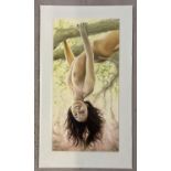 Krys Leach, local artist - large nude oil on canvas board, on a white mount, entitled "Inversion".