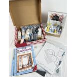 A Gallery Glass stained glass window painting kit together with a box of Paint N Bake Glassworks