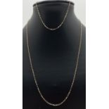 A 20" 9ct gold fine belcher chain necklace with spring clasp together with a 7" matching bracelet.