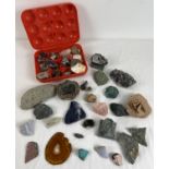A collection of natural, stones, fossils and semi precious stones and geodes. To include Blue