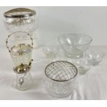 A collection of assorted mid century cut glass & crystal items. To include a large Stuart Crystal