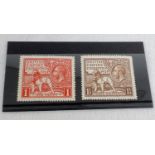 A set of 2 x 1924 (SG430/431) George V British Empire Exhibition, Wembley stamps. Mint unhinged.