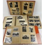 4 vintage Japanese photograph albums containing various pictures of people, transport, buildings and