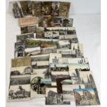 Approx. 45 vintage postcards, mostly French, to include Sweetheart cards, Together with a book of