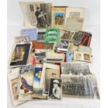 A box of assorted vintage ephemera to include: Military & Naval photographs, tourist information