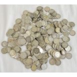 A quantity of 350 George V & VI threepence coins.
