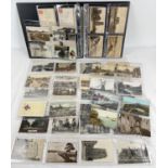 An album containing 60 assorted Edwardian and vintage Norfolk postcards, to include RP's.