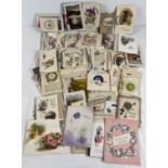 A collection of 100+ assorted Edwardian & vintage greetings cards.