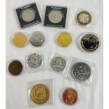 A collection of commemorative crowns, collectors coins and medallions. To include Queen Mother