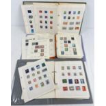 3 vintage folders containing a quantity of assorted British and overseas stamps. Mostly Elizabeth