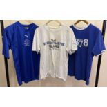 3 Everton football club T-shirts. To include a Puma football shirt size M and a Turnstyle 1878