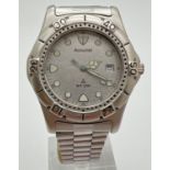 A men's Accurist SR621sw wrist watch with stainless steel strap & case and rotating bezel. With