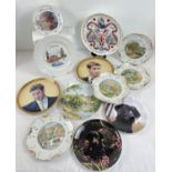A collection of 12 collectors plates to include Royal British Legion Churchill plate, Black Labrador