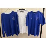 3 Everton football club T-shirts. To include 2 Puma football shirts, size S and a blue FA cup
