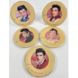 5 limited edition collectors Elvis Presley "Solid Gold Elvis" plates by Nate Gorgio for Bradford