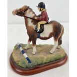 Border Fine Arts Studio "I'm so Stubborn" (A1242) figure of a horse and rider on wooden plinth.