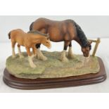 Border Fine Arts "Summer Days'" (JH33) Ltd Edition figure of a horse and foal, on wooden plinth.