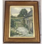 A vintage framed & glazed water colour by Annie Beken entitled "A Quiet Corner". Signed to lower