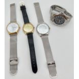 4 assorted men's wristwatches to include SLZ157 Slazenger stainless steel watch and Sekonda.