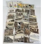 100 + Edwardian and vintage postcards to include Glastonbury, Westminster Cathedral and humorous.