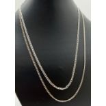 2 silver chains both with lobster style clasps. A 22 inch curb chain (approx. 5.1g) together with