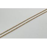 A 24 inch 9ct gold fine belcher chain with spring ring clasp. Full hallmarks to fixings and 375