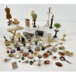 A collection of dolls house accessories suitable for 1:12 scale houses. Lot includes: light