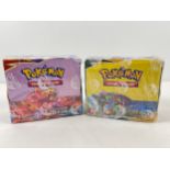 2 sealed boxes of Pokemon Sword & Shield trading cards; Battle Styles & Evolving Skies.