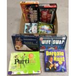 A box of assorted adult board games to include 2 new & sealed. Box includes: sealed David