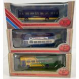 3 boxed 1:76 scale Exclusive First Editions diecast buses by Gilbow. Leyland National MK1 Long