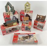 5 boxed 1:76 scale Airfix war damaged European buildings together with a 1:72 scale Airfix